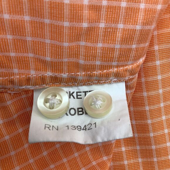 Beckett & Robb Mens Long Sleeve Button Up Shirt Orange Size Large - Picture 5 of 6
